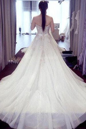 Abito da Sposa Romantico con Applique Moderno in Pizzo stravagante Coda A Strascico Corto - Foto 2