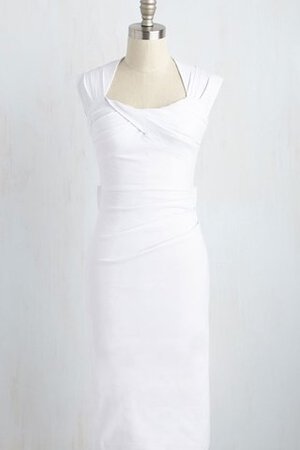 Robe de mariée naturel avec chiffon trou de serrure v encolure de longueur à genou - Photo 4