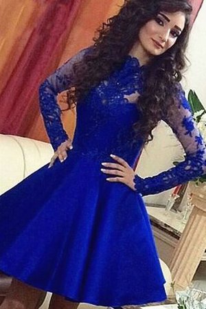 Satin Prinzessin Schaufel-Ausschnitt A Linie Abiballkleid mit Bordüre - Bild 1