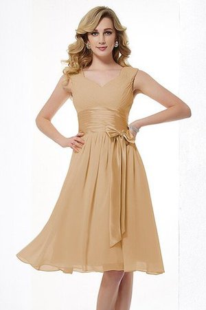 Normale Taille A-Linie Prinzessin Drapiertes Brautjungfernkleid aus Chiffon - Bild 5