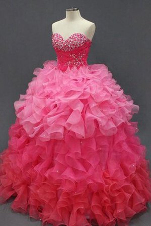 Duchesse-Linie Herz-Ausschnitt Reißverschluss Spitze langes Quinceanera Kleid aus Tüll - Bild 1