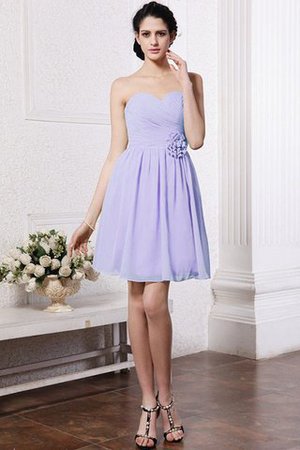 Chiffon Drapiertes Ärmelloses Mini Brautjungfernkleid mit Herz-Ausschnitt - Bild 17