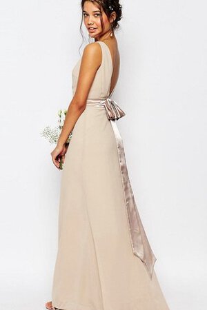 Elegante Vestido de Dama de Honor de Corte-A de Fajas de Sin mangas de Hasta el suelo - Foto 3