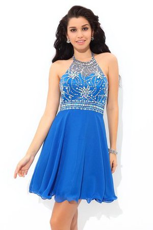 Nackenband A Linie Normale Taille Prinzessin Mini Cocktailkleid - Bild 1