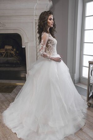 Robe de mariée naturel trou serre de lotus de mode de bal en tulle - Photo 2