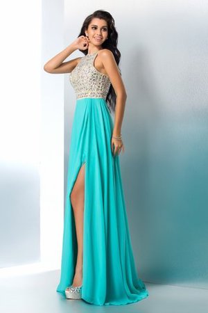 Robe de bal en chiffon col u profond ligne a manche nulle longueru au niveau de sol - Photo 5