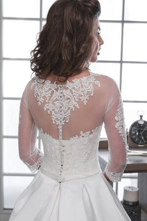 3 /4 länge Ärmeln bodenlanges extravagantes Brautkleid mit Applikation mit Tasche - Bild 5