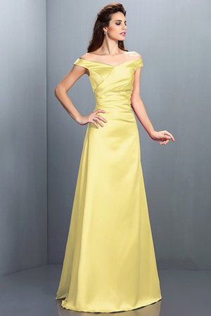Schulterfrei Reißverschluss Enges Bodenlanges Brautjungfernkleid mit Empire Taille - Bild 8