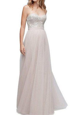 Vestido de Dama de Honor de Corte-A en Tul de Apliques de Escote Corazón - Foto 1