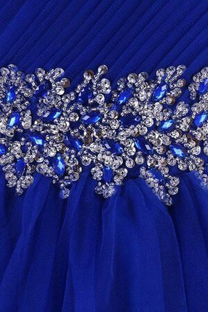 Abito Homecoming mini con Increspato con Perline Senza Maniche in Tulle Allacciato - Foto 4