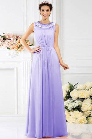 Abito da Damigella Alta Vita con Perline in Chiffon A Terra A-Line - Foto 19