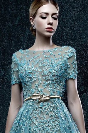 Abito da Ballo largo con Applique con Piega A Terra con Fusciacca in Organza - Foto 4