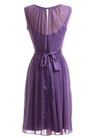 A-Line Chiffon bootsförmiger Ausschnitt kurzes Brautjungfernkleid mit Gürtel - Bild 2