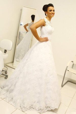 Robe de mariée chic avec manche courte avec bouton avec ruban avec perle - Photo 3