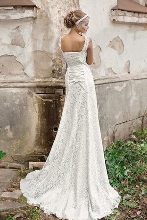 Reißverschluss Ärmellos langes Elegantes Brautkleid mit Rücken Schnürung mit Bordüre - Bild 3