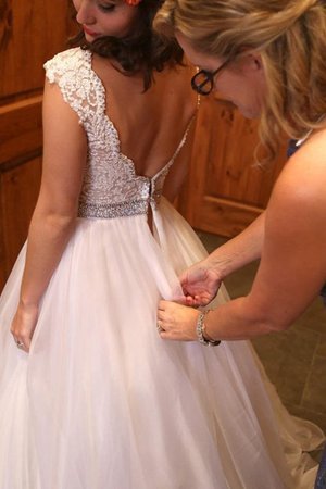 Abito da sposa a terra con ricamo cerniera a sala affascinante in pizzo - Foto 2
