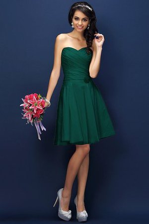 Robe demoiselle d'honneur bref naturel plissé au drapée textile taffetas - Photo 8