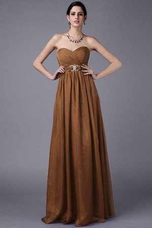 Robe demoiselle d'honneur naturel plissé de princesse avec fronce a-ligne - Photo 5