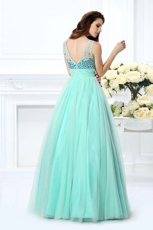 Robe de quinceanera longue manche nulle col en bateau avec perle de mode de bal - Photo 2