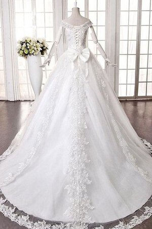 Robe de mariée manche nulle décolleté dans le dos avec perle de sirène avec broderie - Photo 1