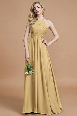 Natürliche Taile Prinzessin Reißverschluss Gerüschtes Bodenlanges Brautjungfernkleid - Bild 16