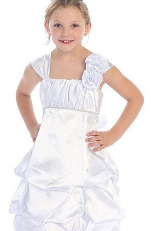 Robe de cortège enfant plissage encolure en carré fermeutre eclair en taffetas de lotus - Photo 2