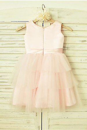 Natürliche Taile A-Line Prinzessin Tüll Blumenmädchenkleid mit Blume - Bild 2