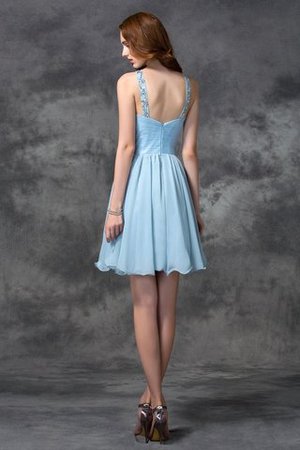 Ärmelloses Schaufel-Ausschnitt Chiffon Reißverschluss Kurzes Cocktailkleid - Bild 2