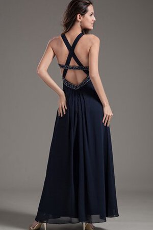 Robe de soirée longue en chiffon avec perle avec sans manches - Photo 7