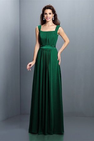 Robe demoiselle d'honneur longue encolure en carré de princesse avec fronce a-ligne - Photo 9