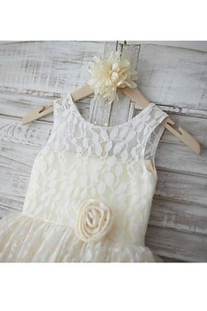 Robe de cortège enfant naturel encolure ronde de princesse avec zip ligne a - Photo 4