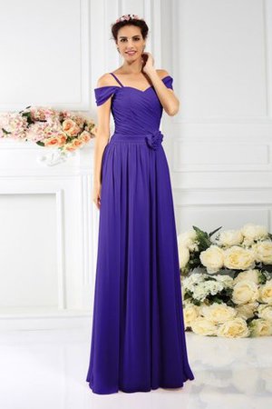 Robe demoiselle d'honneur plissage de princesse manche nulle en chiffon avec zip - Photo 24