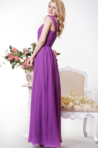 Gerüschtes Reißverschluss A-Line Chiffon bodenlanges romantisches Brautjungfernkleid - Bild 2