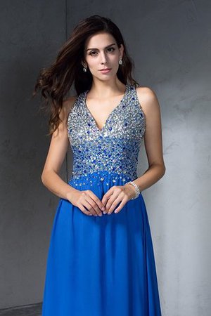 Robe de soirée longue avec sans manches de princesse avec chiffon v encolure - Photo 7