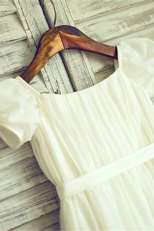 Chiffon Normale Taille Kurze Ärmeln Wadenlanges Blumenmädchenkleid mit Reißverschluss - Bild 3