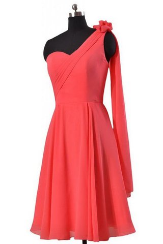 A linie Herz-Ausschnitt natürliche Taile Chiffon mini Brautjungfernkleid - Bild 2