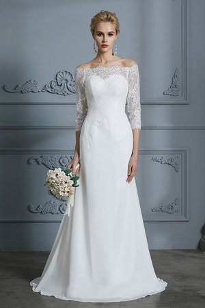 Robe de mariée en 3/4 manche de sirène charmant avec broderie simple - Photo 1