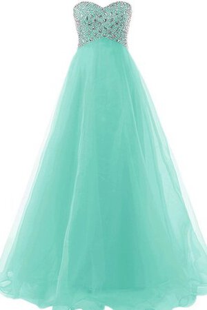 A linie Herz-Ausschnitt Ärmellos Tüll bodenlanges Brautjungfernkleid - Bild 1