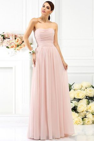 Vestido de Dama de Honor de Sin mangas de Largo de Escote sin tirantes de Plisado - Foto 21