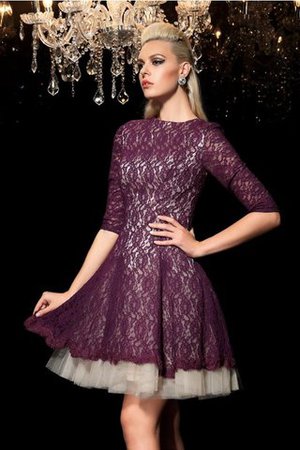 Ärmelloses A-Linie Prinzessin Kurzes Cocktailkleid mit Halben Ärmeln - Bild 5
