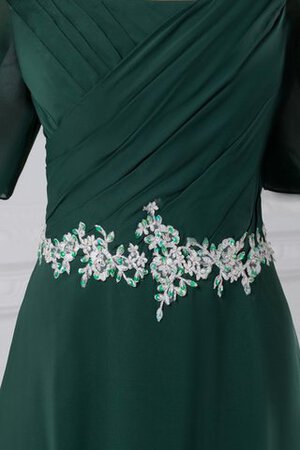 Perlenbesetztes A-Linie kurze Ärmeln gerüschtes Sweep train Abendkleid - Bild 3