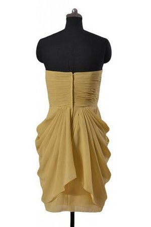 A linie natürliche Taile Chiffon mini Brautjungfernkleid mit Reißverschluss - Bild 3