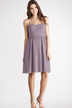Chiffon Herz-Ausschnitt gerüschtes kurzes Brautjungfernkleid - Bild 8