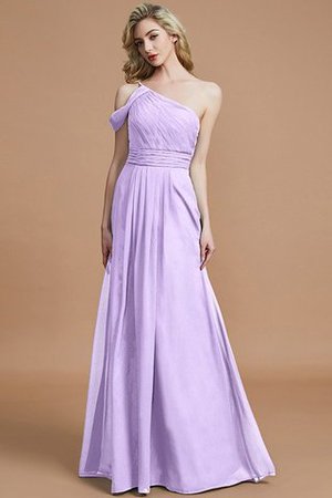 Robe demoiselle d'honneur naturel de princesse en chiffon jusqu'au sol a-ligne - Photo 24