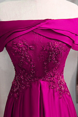 A-Linie Glamourös Empire Abendkleid mit Perlen mit Natürlicher Taille - Bild 3
