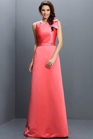 Robe demoiselle d'honneur longue en forme fermeutre eclair col en bateau en satin - Photo 28