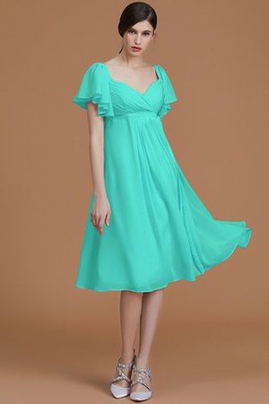 Vestido de Dama de Honor de Natural de Hasta la Rodilla de Manga corta de Cremallera - Foto 21