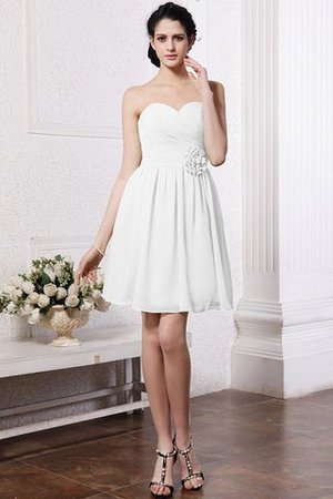 Chiffon Drapiertes Ärmelloses Mini Brautjungfernkleid mit Herz-Ausschnitt - Bild 29