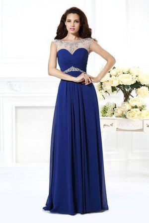 Perlenbesetztes Bateau Attraktives Bodenlanges Abendkleid aus Chiffon - Bild 1