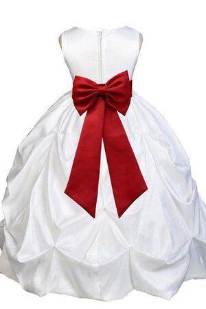 Ärmelloses Reißverschluss A-Linie bodenlanges Blumenmädchenkleid mit Blume - Bild 2